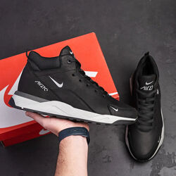 Чоловічі зимові шкіряні кросівки черевики Nike Black