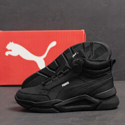 Чоловічі зимові шкіряні черевики кросівки Puma 