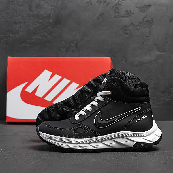 Чоловічі зимові НАТУРАЛЬНІ ШКІРЯНІ кросівки черевики Nike Air Max 3 моделі 