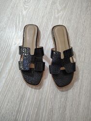 Шльопанці в стилі гермес 37 р. 24 см.