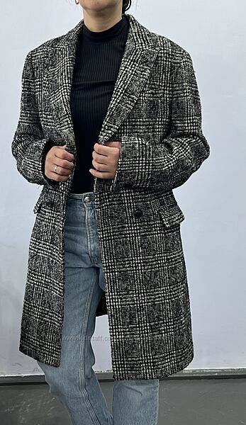 двобортне шерстяне шикарне пальто оверсайз