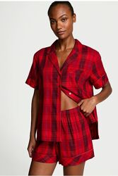 Фланелева піжама сорочка шорти Victoria&acutes Secret, p XS
