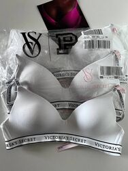 Білий бавоняний бюстгальтер з лого Victoria&acutes Secret, 32B, 34B, 36C