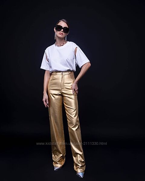 Шикарні золоті вощені джинси Lefties плюс сайз 