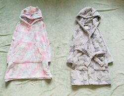 7-8 рок. Nutmeg. TU. Халат з Однорогом і фактурними Зірками флісовий, пухна