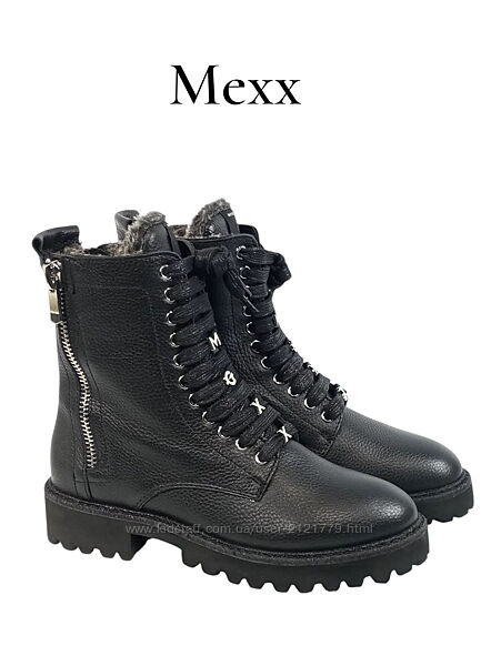 Кожаные зимние ботинки Mexx - Leather workers Booties Flare Оригинал