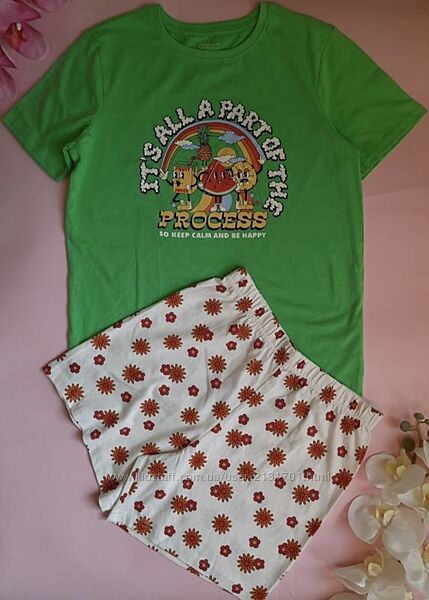 Піжама яскрава з фруктовим і квітковим принтом primark 12-13 років/158 см