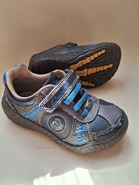 Черевички демісезонні шкіряні з динозавром 24 Clarks 