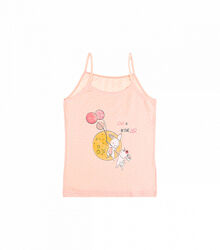 Майка на тонких бретельках змалюнком зайчики