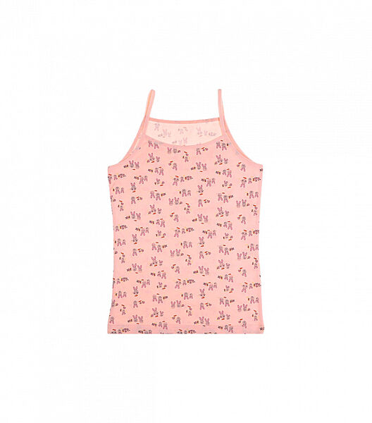 Майка на тонких бретельках для дівчинки з малюнком зайченят