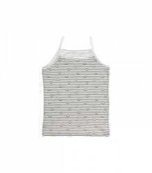 Майка на тонких бретельках для дівчинки в горизонтальну смужку