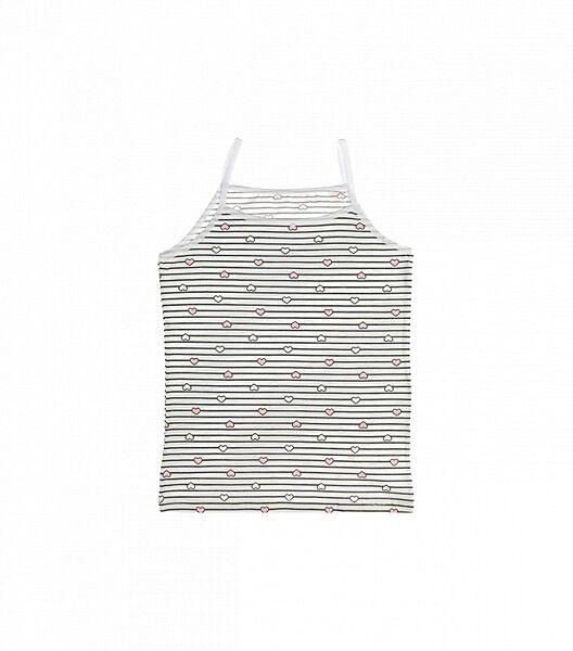 Майка на тонких бретельках для дівчинки в горизонтальну смужку