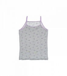 Майка на тонких бретельках для дівчинки в горизонтальну смужку