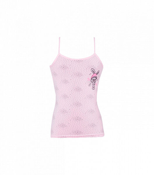 Майка на тонких бретельках для дівчинки з малюнком в горошок