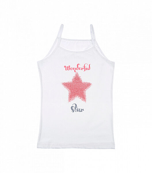 Майка дитяча на тонких шлейках для дівчинки з принтом