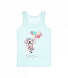 Дитячий майка для дівчатокзпринтом клоун на широких бретельках