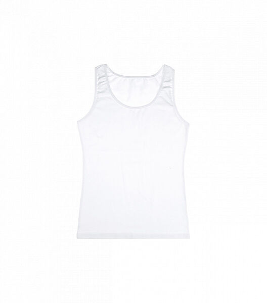 Біла майка жіноча на широкихбретельках