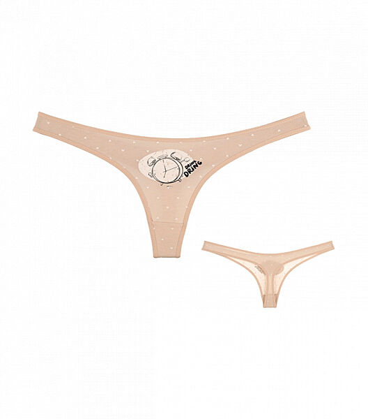 Жіночі стрінги з принтом Годинник