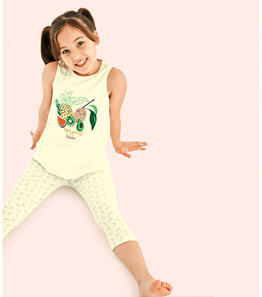 Піжамадлядівчинки майка на широких бретеляхта капрі з малюнком