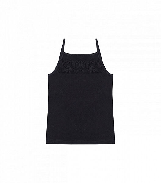 Однотонна ажурна майка для дівчинки