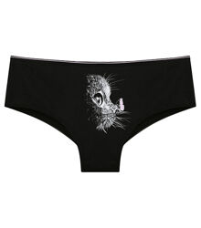 Однотонні шортики с принтом Котик