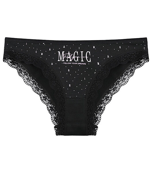 Ажурні труси сліпи з принтом MAGIC