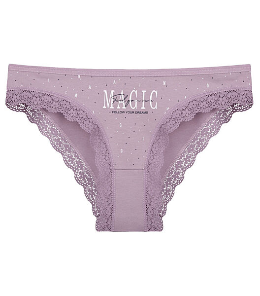 Ажурні труси сліпи з принтом MAGIC