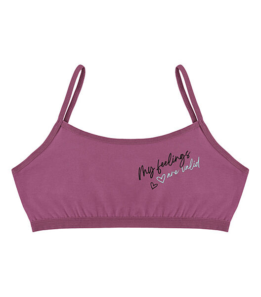 Підлітковий топ на тонких бретельках з принтом I am Strong