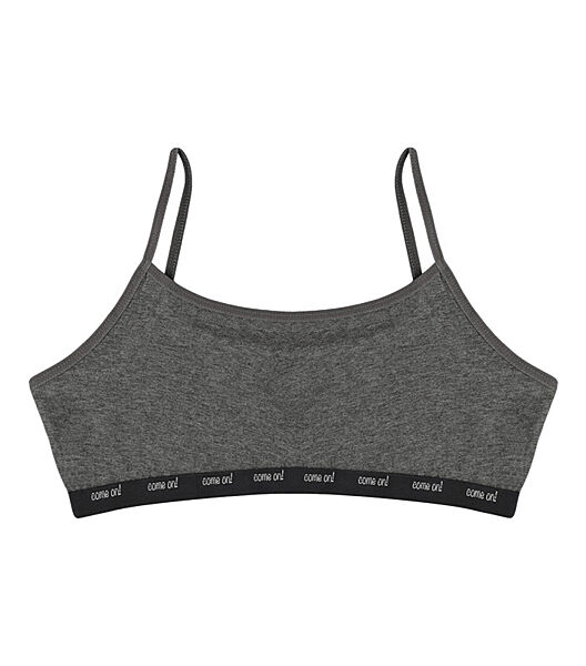 Підлітковий топ на тонких бретельках із написом Come On