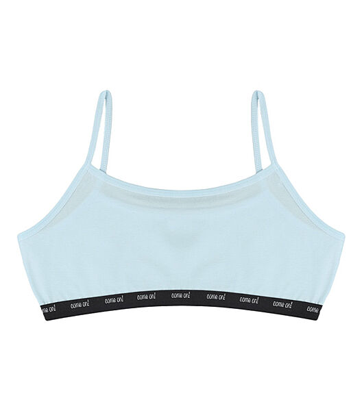 Підлітковий топ на тонких бретельках із написом Come On