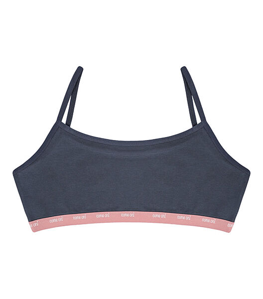 Підлітковий топ на тонких бретельках із написом Come On