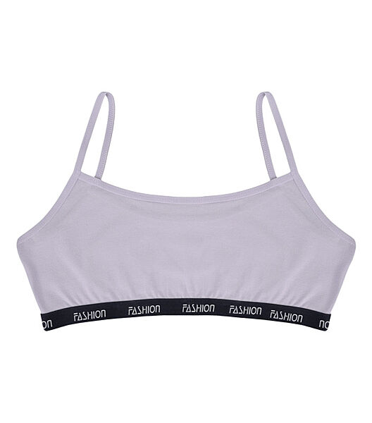 Підлітковий топ на тонких бретельках із написом FASHION