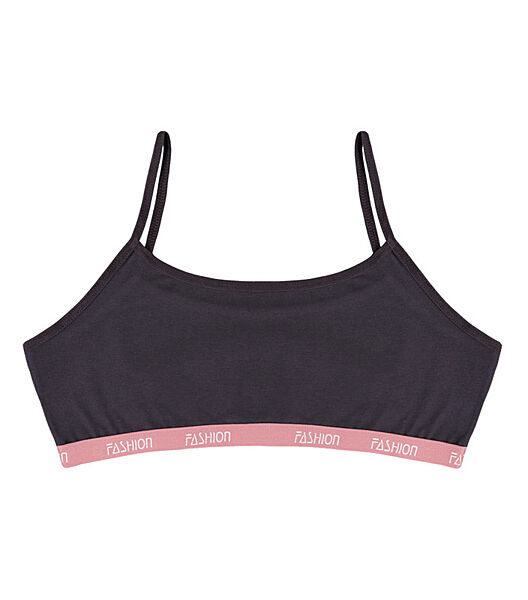 Підлітковий топ на тонких бретельках із написом FASHION