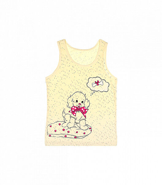 Майка для дівчаток з принтом на широких бретельках