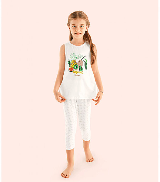 Піжамадлядівчинки майка на широких бретеляхта капрі з малюнком