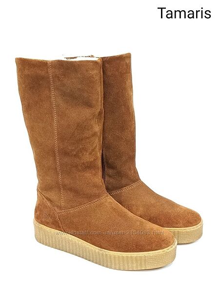 Кожаные зимние сапоги Tamaris Оригинал