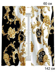 Штори Versace панелі фіранки на трубу luxury стиль барокко вензель квіти 