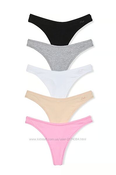 Набір трусиків стрінги 5 шт Pink VS