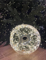 Гірлянда  МІШУРА   Зелений дріт, Тепле світло  50 Метрів - 1500 ламп.