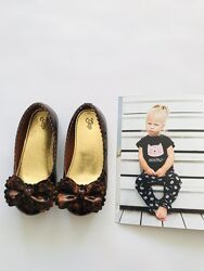 стильные туфли - GAP- лаковые шоколадно-золотистые - size9 - 15,5 см 