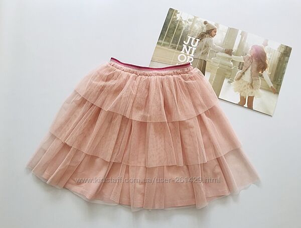 красивая пудровая юбка - Boden - пышная, ярусная на р146-158