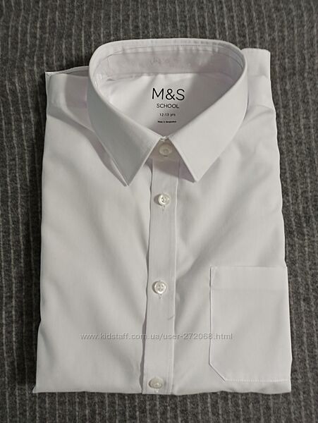 Продам новую белую рубашку marks&spenser рост 158