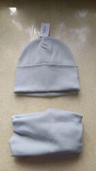 Жіночі/підліткові демісезонні шапка і снуд з котону, р. 56-58 см